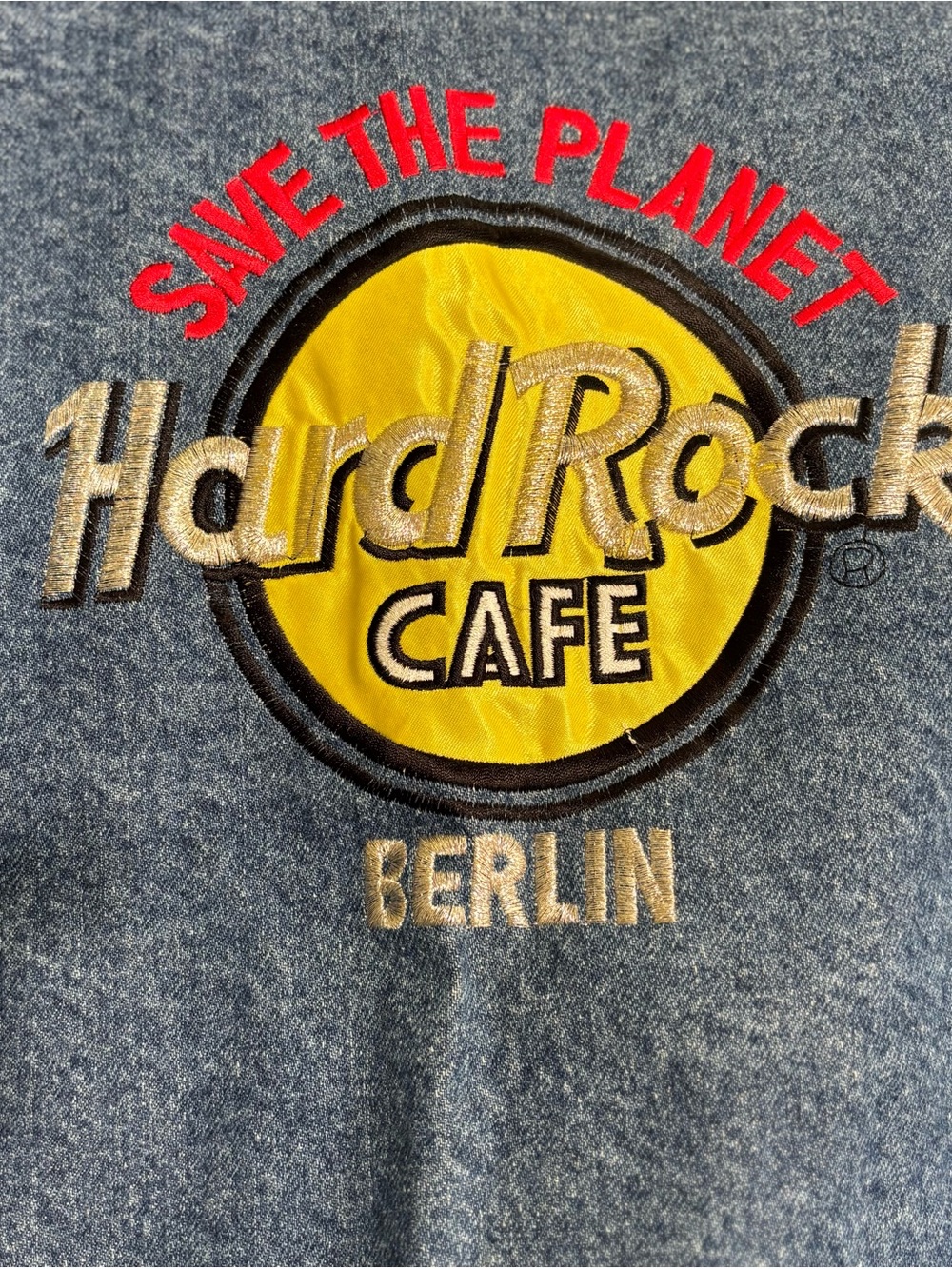 Vintage 90s Hard Rock Cafe Berlin Jean Jacket XL